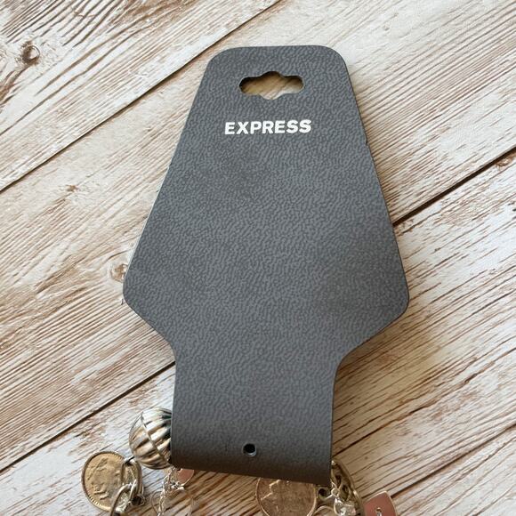 Express Beaded Charm Bracelet and Anklet Set Silver Tone Purple New - Picture 11 of 12